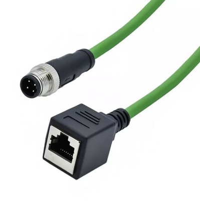 M12 Wire 8 Pin Cable Connector M12 8 Pin X Code To Male RJ45 Overmoulded