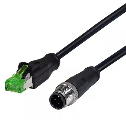 8 pin connector wire X d code Female M12 to Male RJ45 cable 4 pin 8 pin waterproof M12 connector