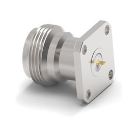 18GHz, N Type Jack(Female) Straight Connector, 4-Hole Flange(17.5mm*17.5mm), Stainless steel