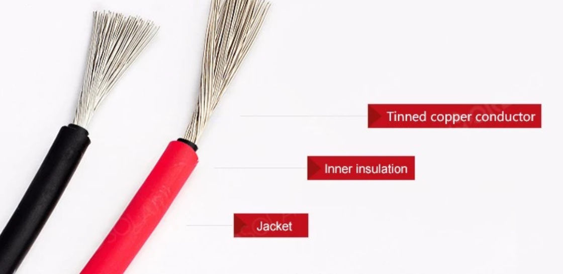 Durable Pv Solar Cable Connector PVC Insulated Copper Wire Electric Wire 6mm 4mm