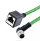 Male 12 8 Pin D X Code 4 Pin To Male RJ45 M12 Waterproof Connector Ethernet Cable