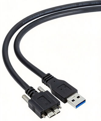 Industrial-Grade USB 3.0 Micro-B to Type-A High-Flex Vision Cable with Dual Screw Locks