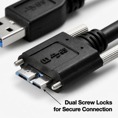 Industrial-Grade USB 3.0 Micro-B to Type-A High-Flex Vision Cable with Dual Screw Locks