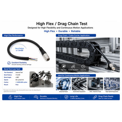 Hirose 6 Pin HR10A-7P-6S High Flex Industrial Camera Power Cable