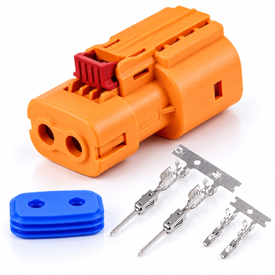 EV High Voltage Interlock Connector 2 Pin Straight Type for Energy Storage & Electric Vehicles