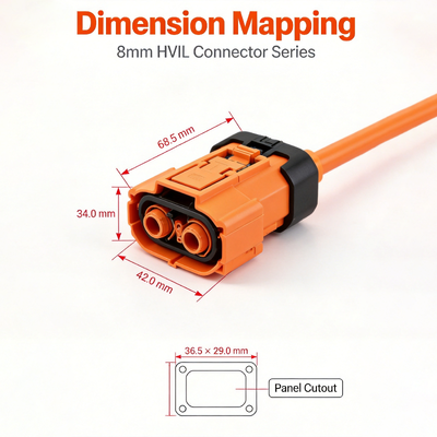 8mm HVIL Connector 1500V 200A for EV Battery & PDU | RitianLink