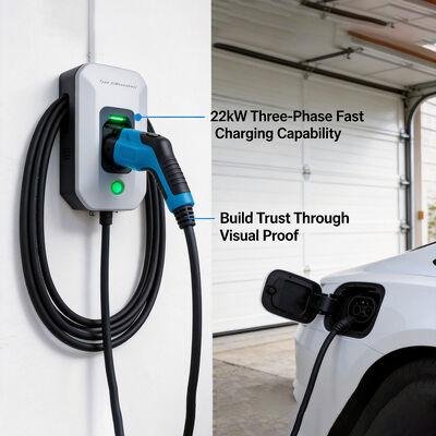 IEC 62196-2 Type 2 EV Charging Cable – 16A/32A 3-Phase 22kW Fast, Safe & Durable
