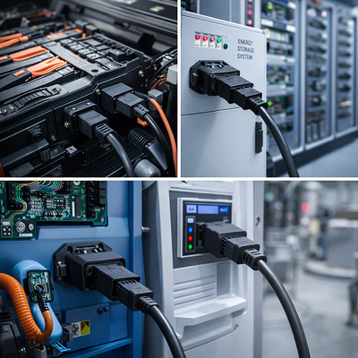 40A AC 2+6 Power Socket Connector 72V 3000 Cycles Industrial