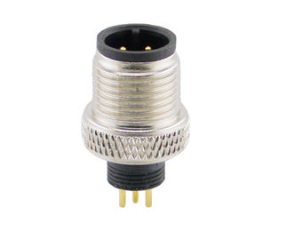 Ip67 Fix Screw Female Sensor M12 Cable Connector 3pin Sockets With Solder Cup