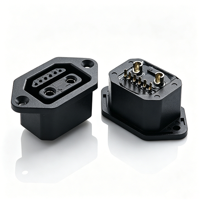 40A AC 2+6 Power Socket Connector 72V 3000 Cycles Industrial