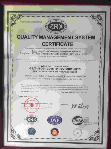 China Dongguan RitianLink Technology Co., Ltd. certification